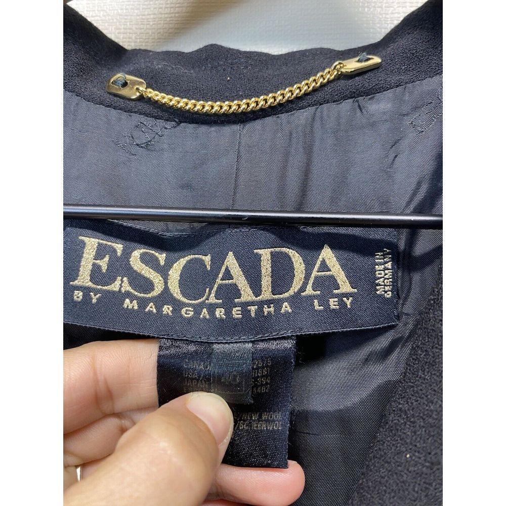 Escada Margaretha Ley Black Wool Blazer Jacket Size 40 US M Single Breasted - Picture 4 of 5